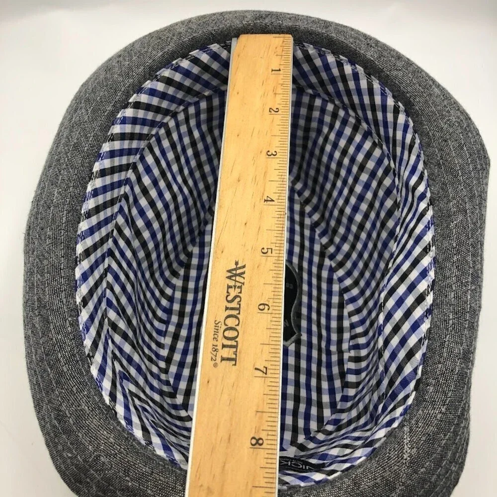 Nick Graham Men's Fedora Gray Hat with Plaid bow tie